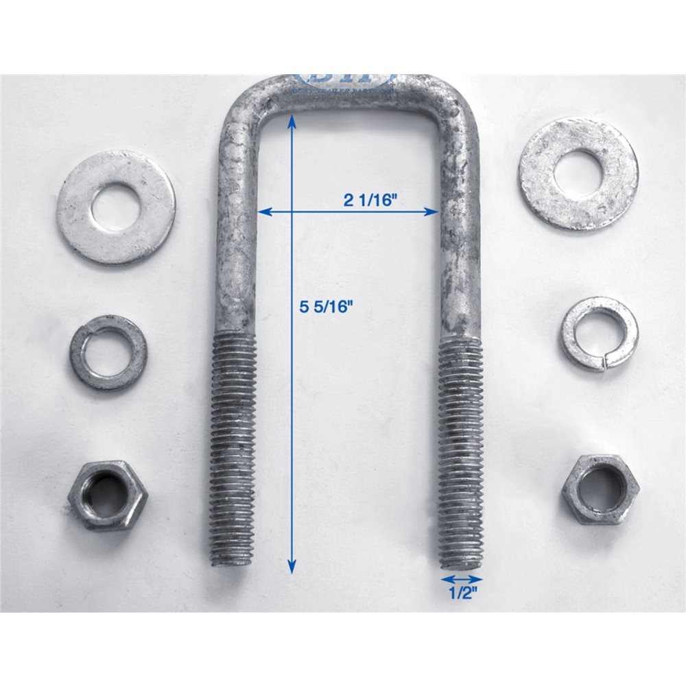 U-Bolt, 1/2 x 3 1/16 x 5 13/16