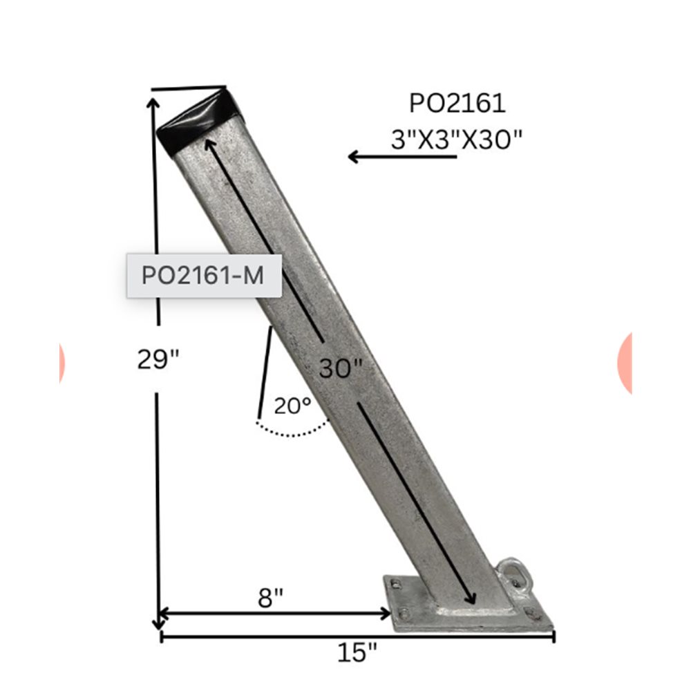 Winch Post, 3x3x30 6 hole